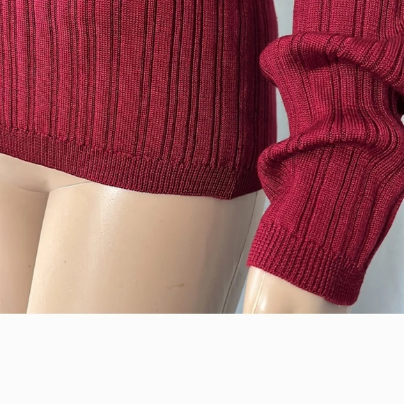 Chaus Button Down Cardigan Silk Women's Red Size M - Picture 7 of 9